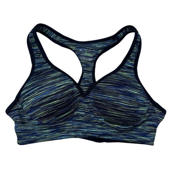 Tek Gear High Impact Sports Bra Top Racerback Pink Purple Removable Pads M - Picture 1 of 5